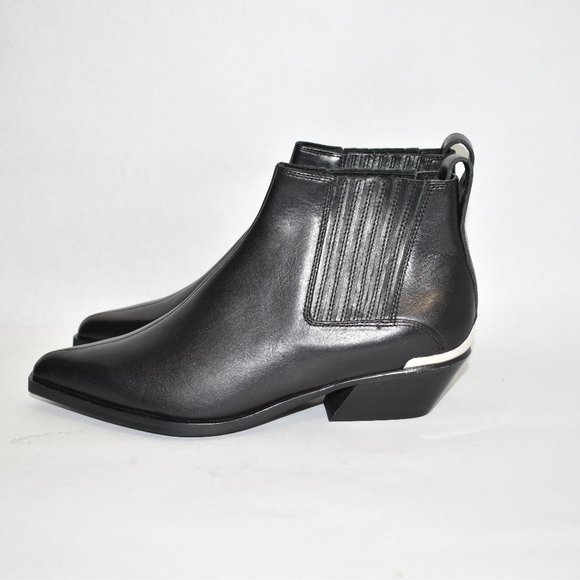 $500 RAG & BONE Westin Bootie CUBAN BLACK LEATHER LOGO CHUNKY 40 (DC9.5) - Picture 8 of 12